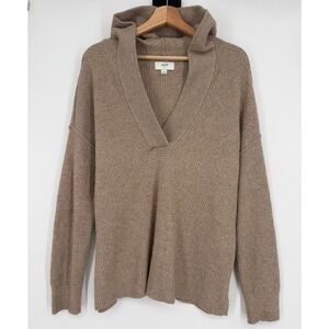 Aerie Tan Brown CozyUp Waffle Sweater‎ Hoodie Oversized Sz S